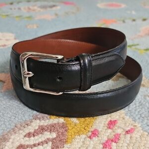Coach Black Leather Men's Belt With Polished Nickle Buckle - 36"